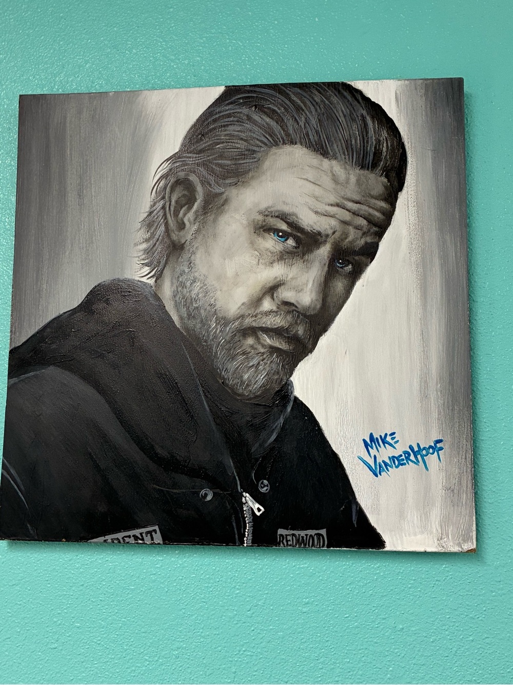 Signed Black & Gray Portrait Canvas - Home Art